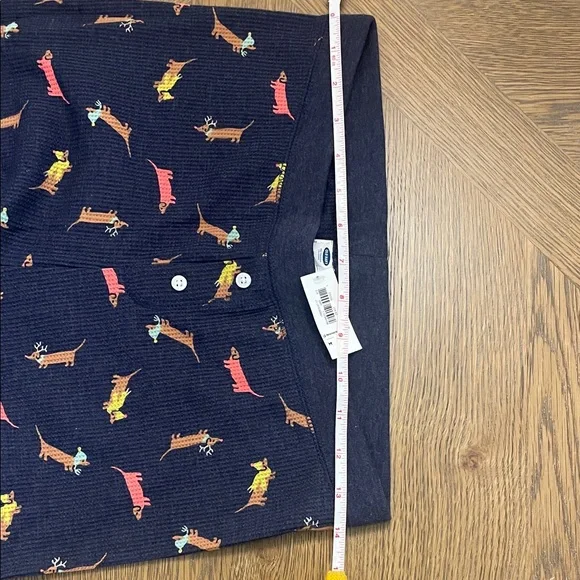 Old Navy Dark Blue Thermal Pajama Pants with Wiener Dog Pattern - Picture 4 of 6